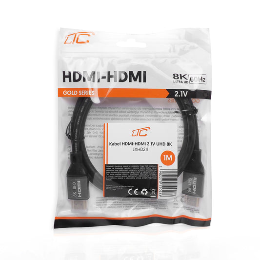 Καλώδιο Βίντεο LTC Gold, HDMI - HDMI, 8K, 1μ, Μαύρο
