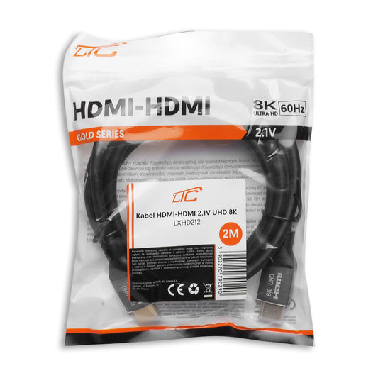 Καλώδιο Βίντεο LTC Gold, HDMI - HDMI, 8K, 2μ, Μαύρο
