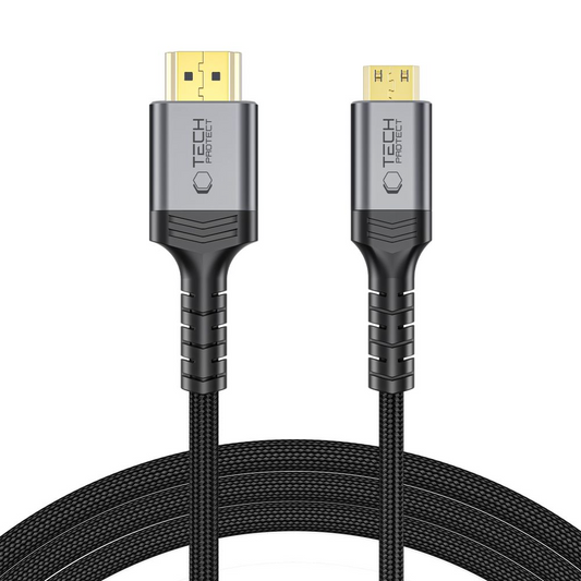 Καλώδιο Βίντεο Tech-Protect Ultraboost 2, miniHDMI - HDMI, 8K, 2μ, Μαύρο