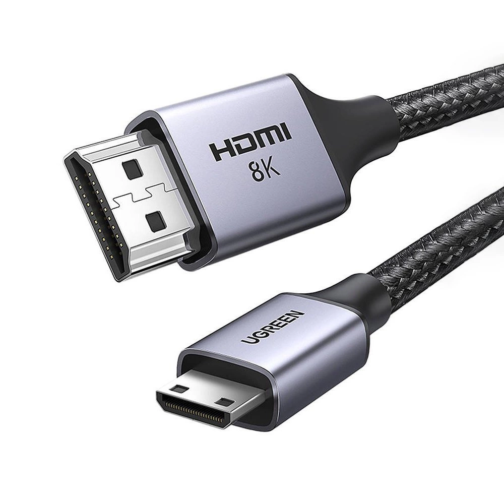 Καλώδιο Βίντεο UGREEN HD163, miniHDMI - HDMI, 8K, 2m, Γκρι