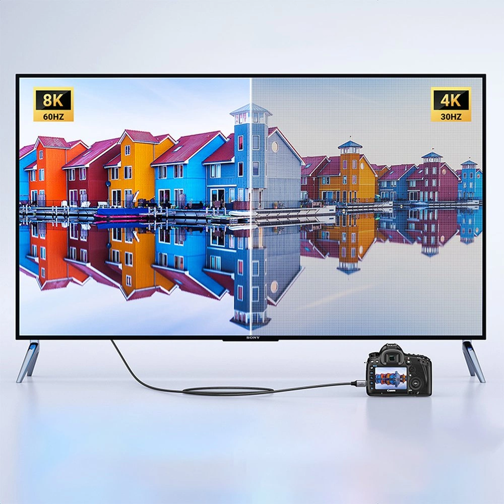 Καλώδιο Βίντεο UGREEN HD163, miniHDMI - HDMI, 8K, 2m, Γκρι