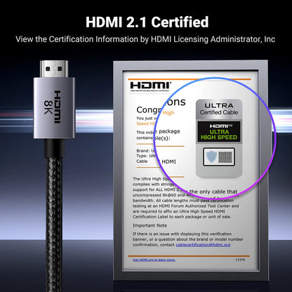 Καλώδιο Βίντεο UGREEN HD171, HDMI - HDMI, 8K, 2m, Μαύρο