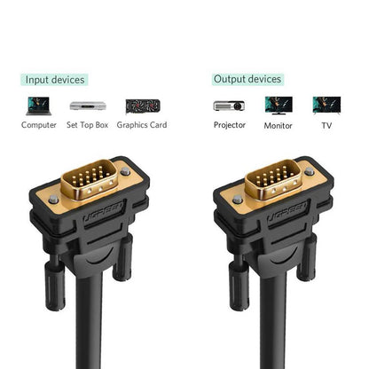 Καλώδιο Βίντεο UGREEN VG101 (11633), VGA - VGA, 10μ, Μαύρο