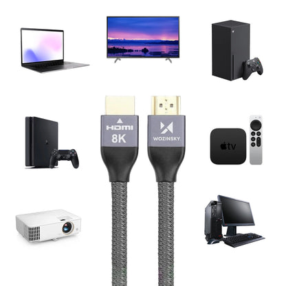 WZK Καλώδιο βίντεο Ultraboost, HDMI - HDMI, 8K, 3m, γκρι WHDMI-30 WHDMI-30 