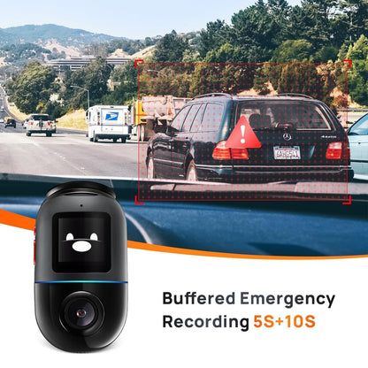 70mai Dash Cam Omni 360 X200, 1080P, 32Gb, Wi-Fi, GPS, AI, φωνητικός έλεγχος, οθόνη 1.2inch X200-32-BK