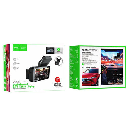 Κάμερα Αυτοκινήτου Μπροστά Πίσω HOCO DV12, 2K, Wi-Fi, GPS, Οθόνη 3.69 ιντσών