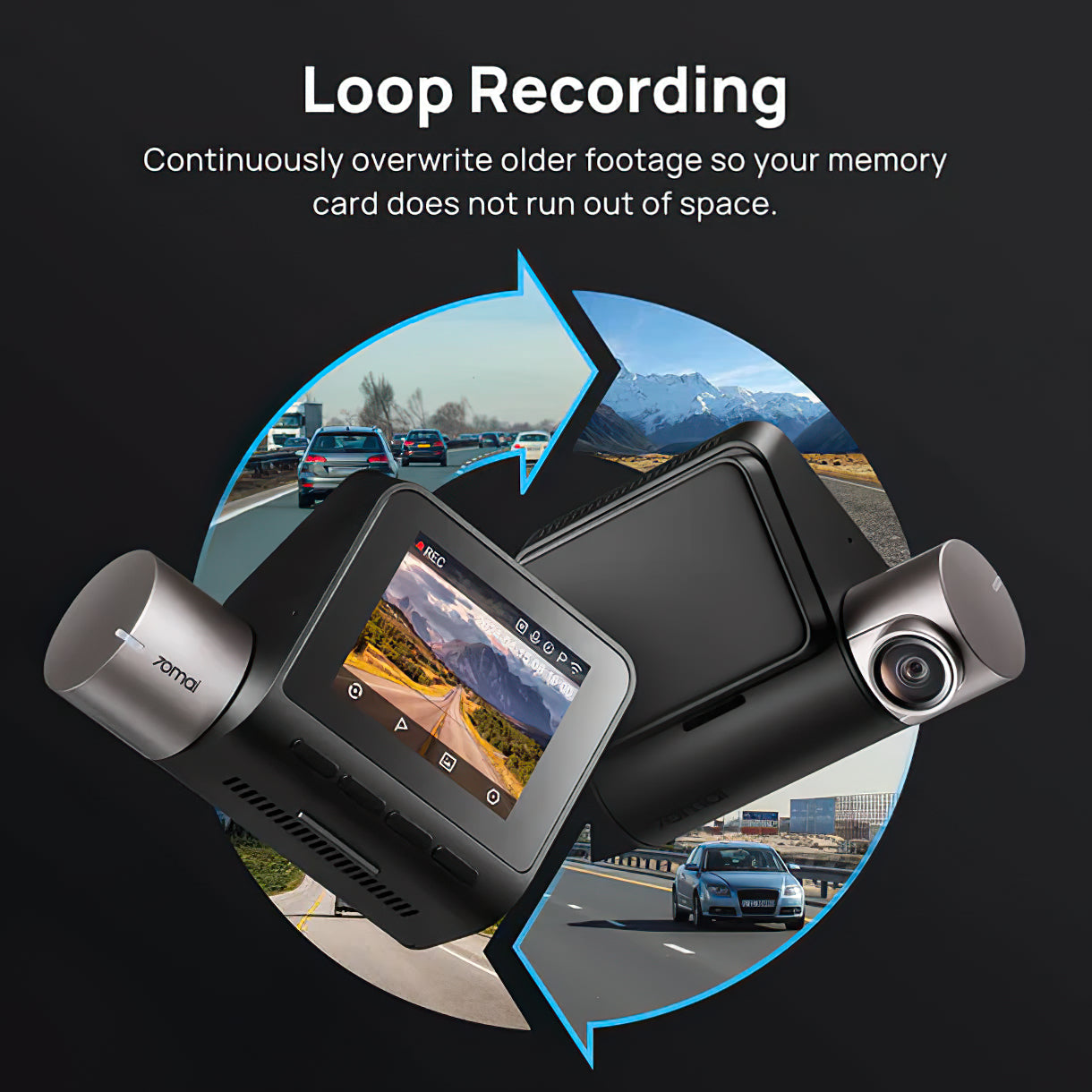 Κάμερα Αυτοκινήτου Εμπρός Πίσω 70mai Dash Cam A510, 3K, GPS, Wi-Fi, Οθόνη 2 ιντσών