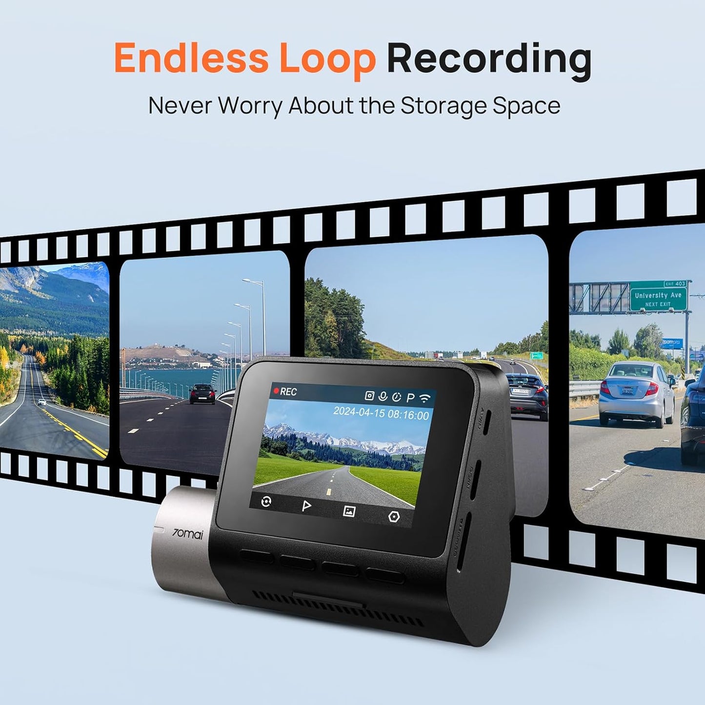 Κάμερα Αυτοκινήτου Εμπρός Πίσω 70mai Dash Cam A510, 3K, GPS, Wi-Fi, Οθόνη 2 ιντσών