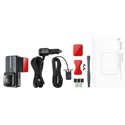 Κάμερα Αυτοκινήτου Μπροστά Πίσω HOCO DV12, 2K, Wi-Fi, GPS, Οθόνη 3.69 ιντσών