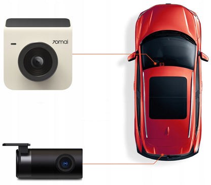 Camera Auto Fata Spate 70mai Dash Cam A400, 2K, Wi-Fi, Afisaj 2inch, Bej