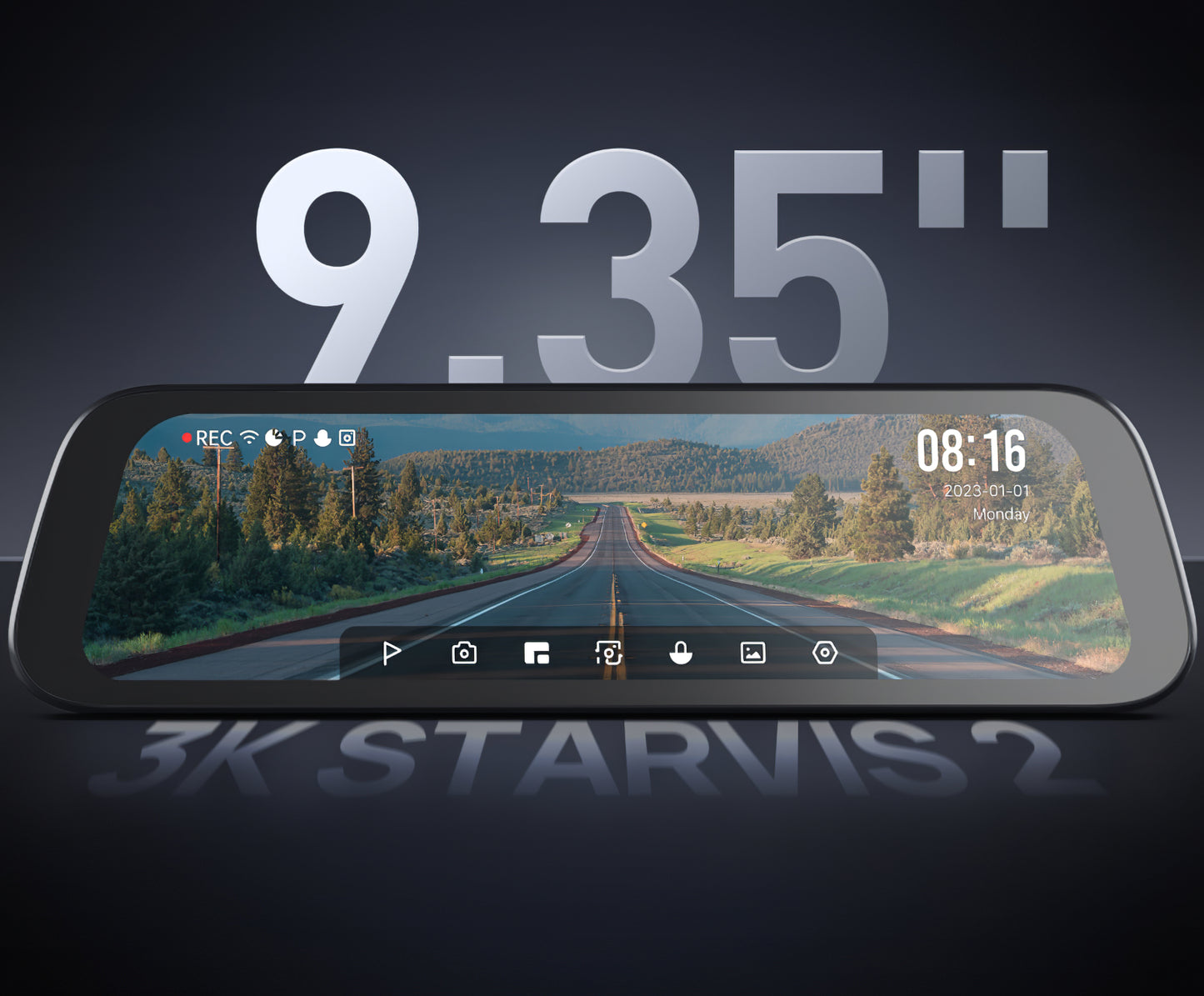Κάμερα Αυτοκινήτου Εμπρός Πίσω 70mai Dash Cam S500, 3K, Wi-Fi, Οθόνη 9.35 ιντσών