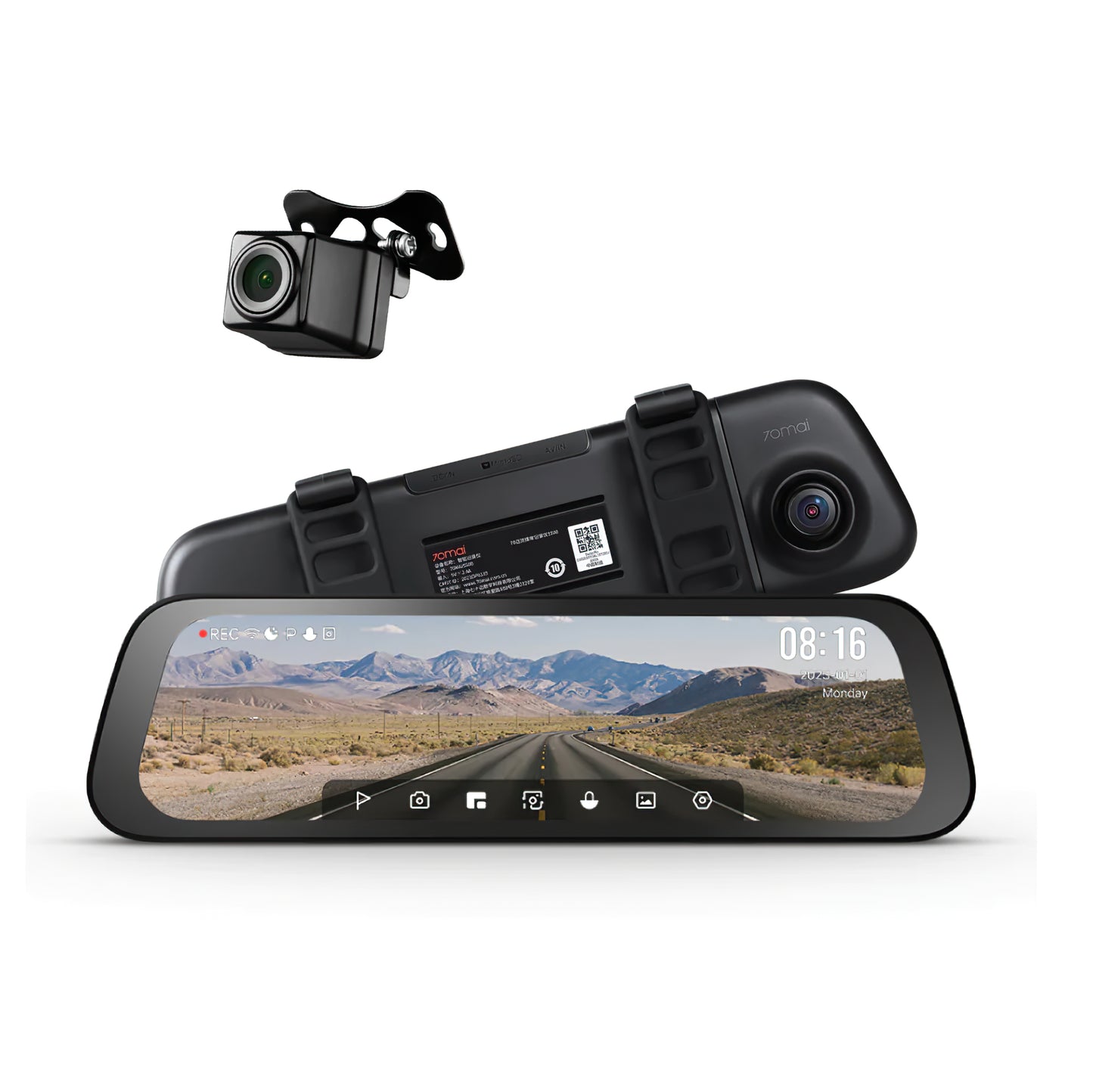 Κάμερα Αυτοκινήτου Εμπρός Πίσω 70mai Dash Cam S500, 3K, Wi-Fi, Οθόνη 9.35 ιντσών