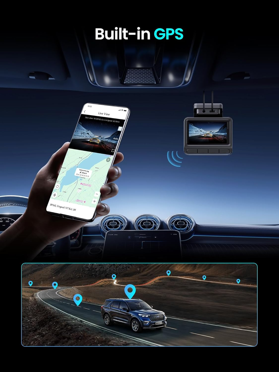 Κάμερα Αυτοκινήτου Μπροστά Πίσω DDPAI Z50 Pro Dual, 4K, Wi-Fi, GPS, Οθόνη 3 ιντσών