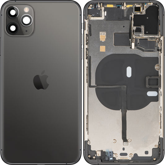 Κάλυμμα μπαταρίας Apple iPhone 11 Pro Max, με μεσαία θήκη, μαύρο (Space Gray), Ανταλλαγή 