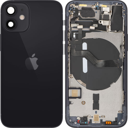 Κάλυμμα μπαταρίας Apple iPhone 12 mini, με μεσαία θήκη, μαύρο, Ανταλλαγή 