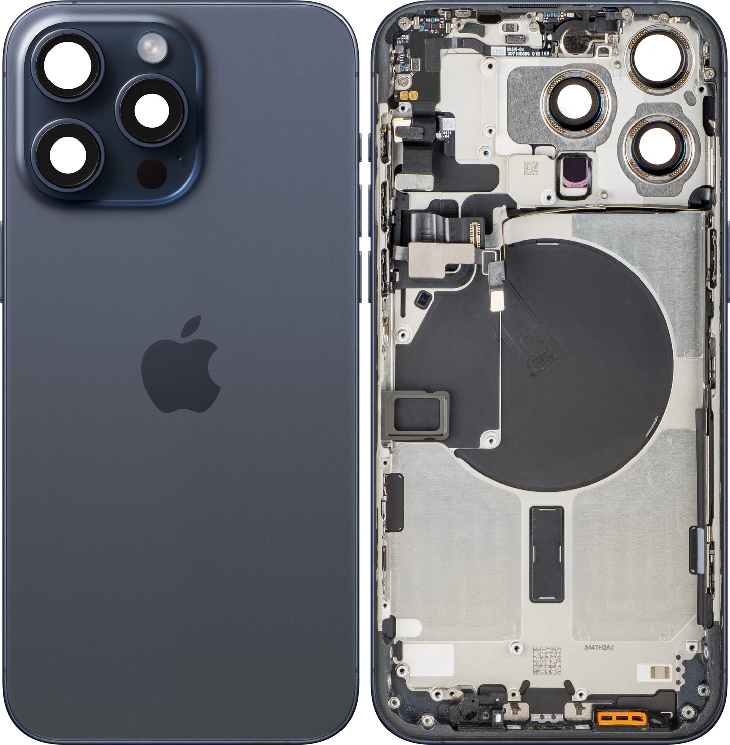 Κάλυμμα Μπαταρίας Apple iPhone 15 Pro Max, Με Μεσαίο Κέλυφος, Μπλε (Blue Titanium), Swap