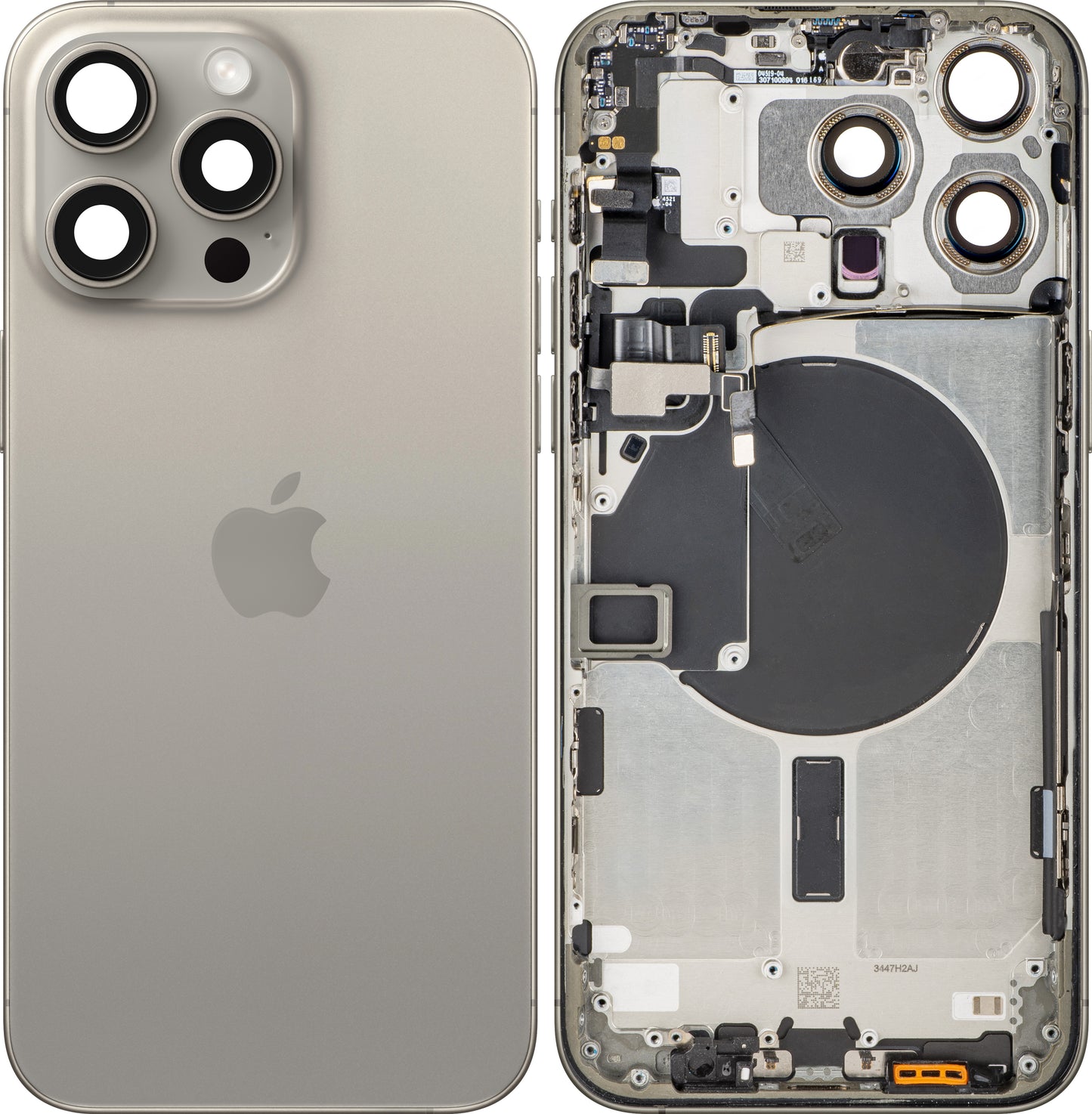 Καπάκι Μπαταρίας Apple iPhone 15 Pro Max, Με Μεσαίο Κέλυφος, Μπεζ (Natural Titanium), Swap