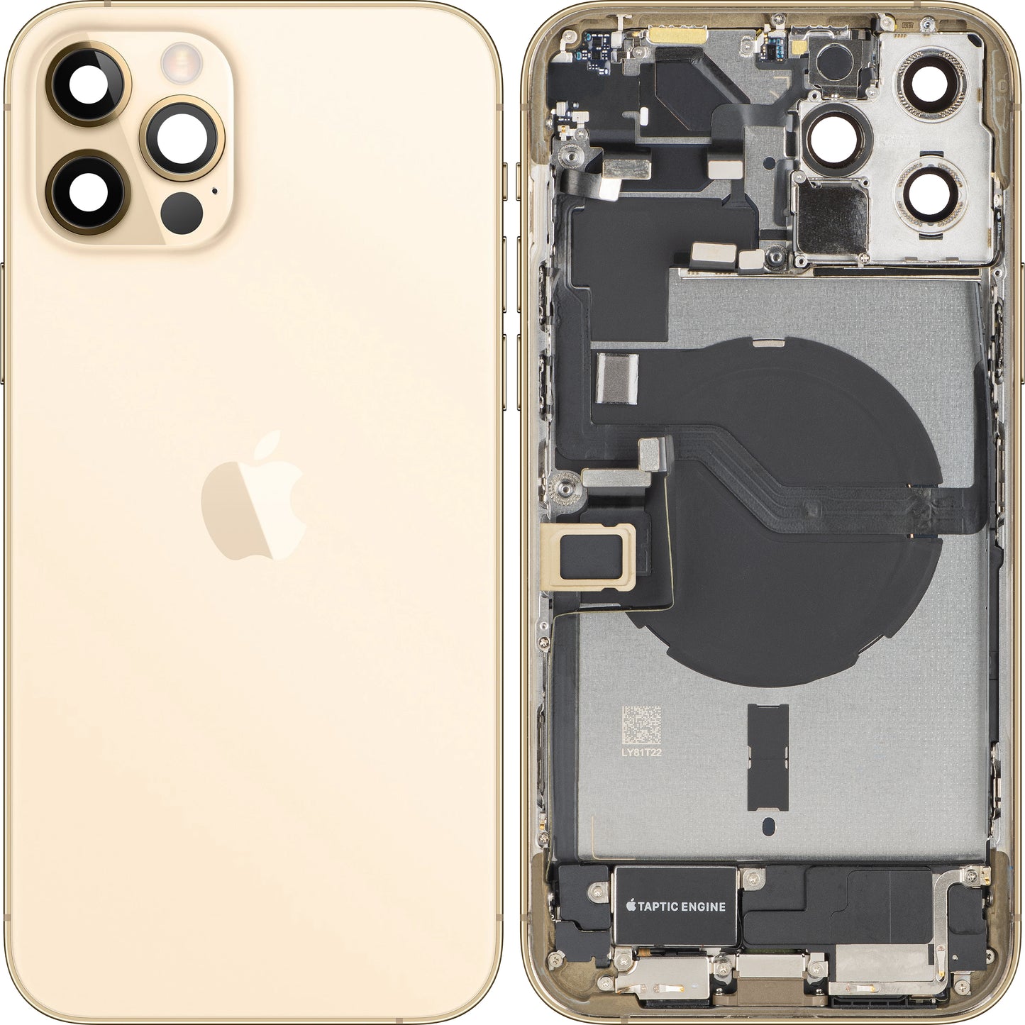 Κάλυμμα Μπαταρίας Apple iPhone 12 Pro Max, Με Μεσαίο Περίβλημα, Πλήρη Εξαρτήματα, Χρυσό, Swap