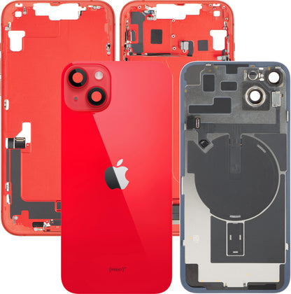 Apple iPhone 14 Plus Battery Cover, With Middle Frame, Full Parts, Red, Swap