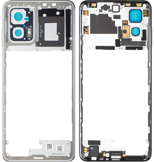 Carcasa Mijloc Motorola Moto G73, Ασημί (Lucent White), Service Pack 5S58C22265