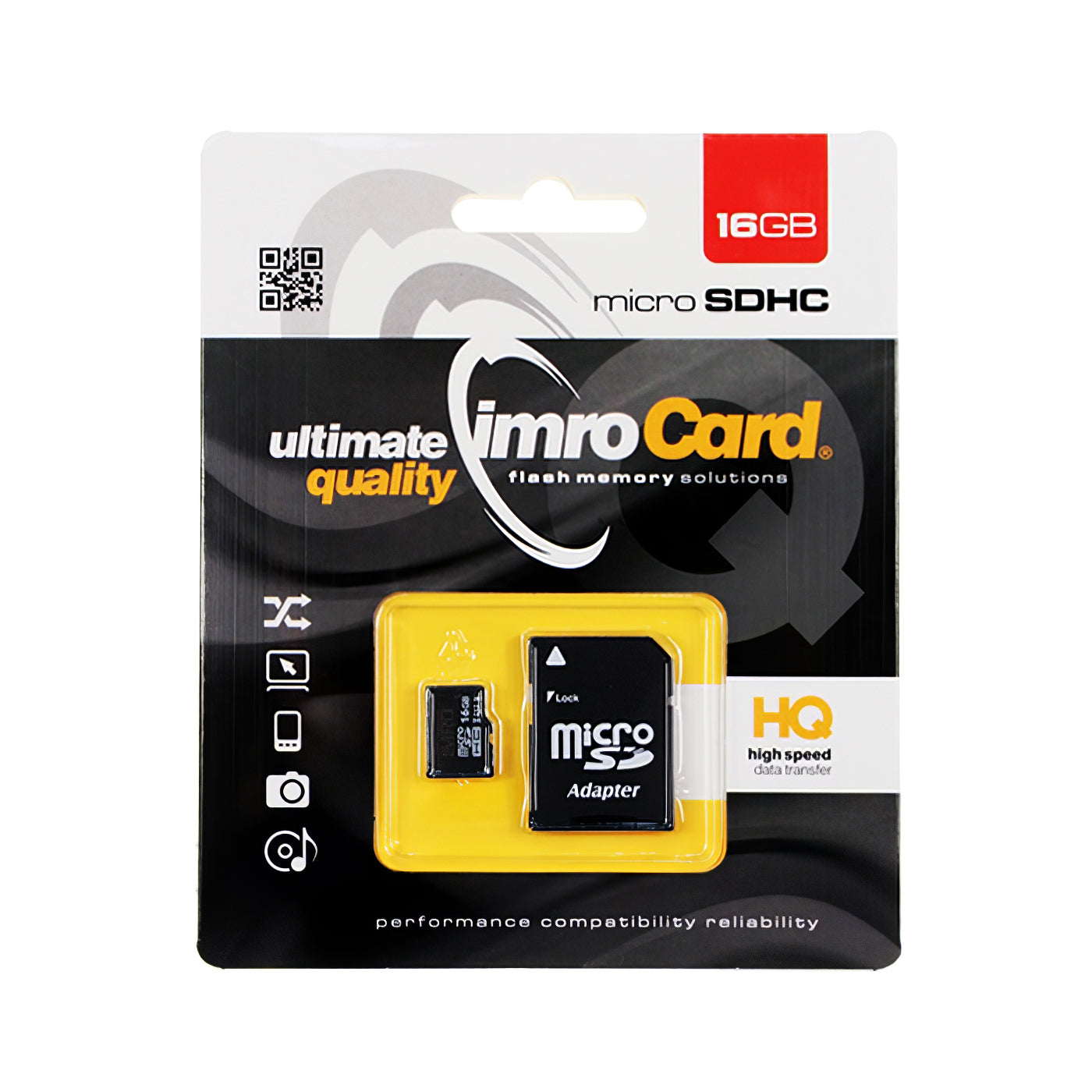 Κάρτα μνήμης microSDHC Imro, 16Gb, Class 10 / UHS-1 U1, με προσαρμογέα 