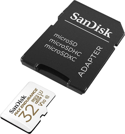 SanDisk MAX Endurance microSDHC Memory Card, 32Gb, Class 10 / UHS-1 U3, With Adapter SDSQQVR-032G-GN6IA