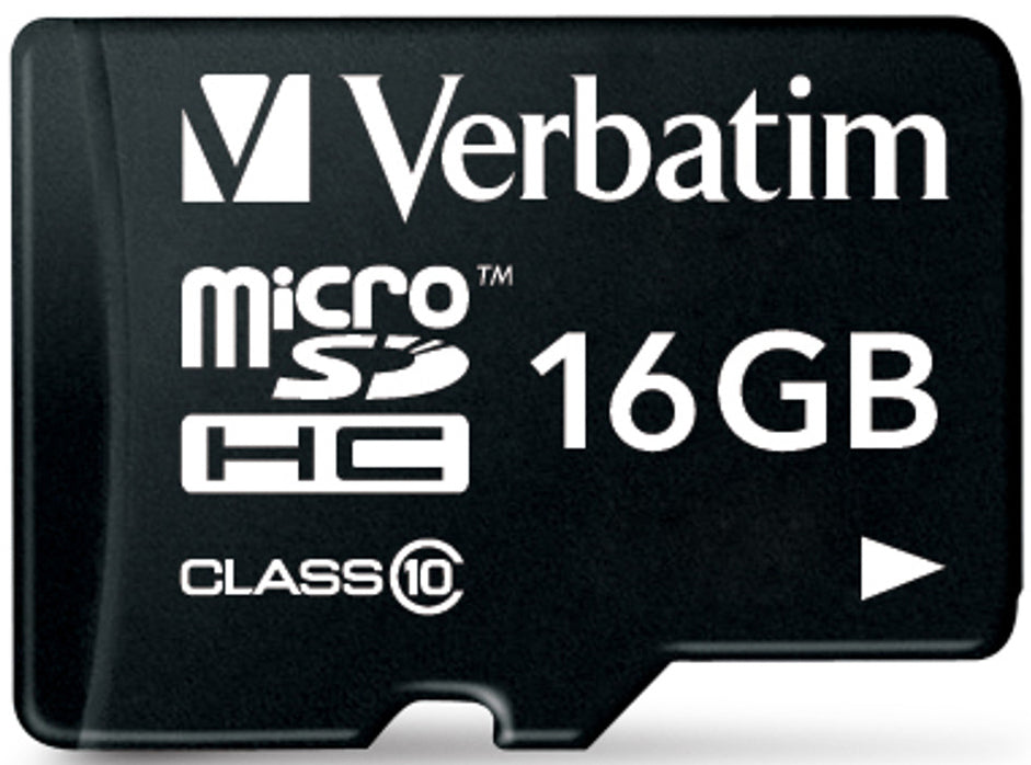 Verbatim microSDHC Memory Card, 16Gb, Class 10 / UHS-1 U1, With Adapter
