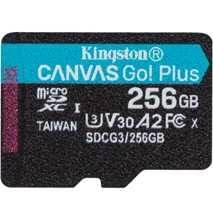 Κάρτα μνήμης microSDXC Kingston Canvas Go Plus, 256Gb, Class 10 / UHS-1 U3 SDCG3/256GBSP 