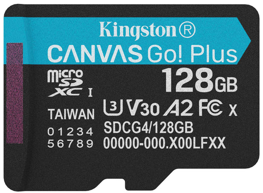 Κάρτα Μνήμης microSDXC Kingston Canvas Go Plus Android A2, 128Gb, Κλάση 10 / UHS-1 U3 SDCG4/128GBSP