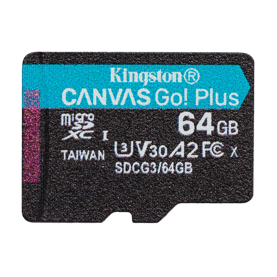 Κάρτα μνήμης microSDXC Kingston Canvas Go Plus, 64Gb, Class 10 / UHS-1 U3 SDCG3/64GBSP 