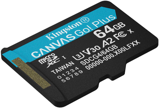 Κάρτα Μνήμης microSDXC Kingston Canvas Go Plus Android A2, 64Gb, Κλάση 10 / UHS-1 U3 SDCG4/64GBSP