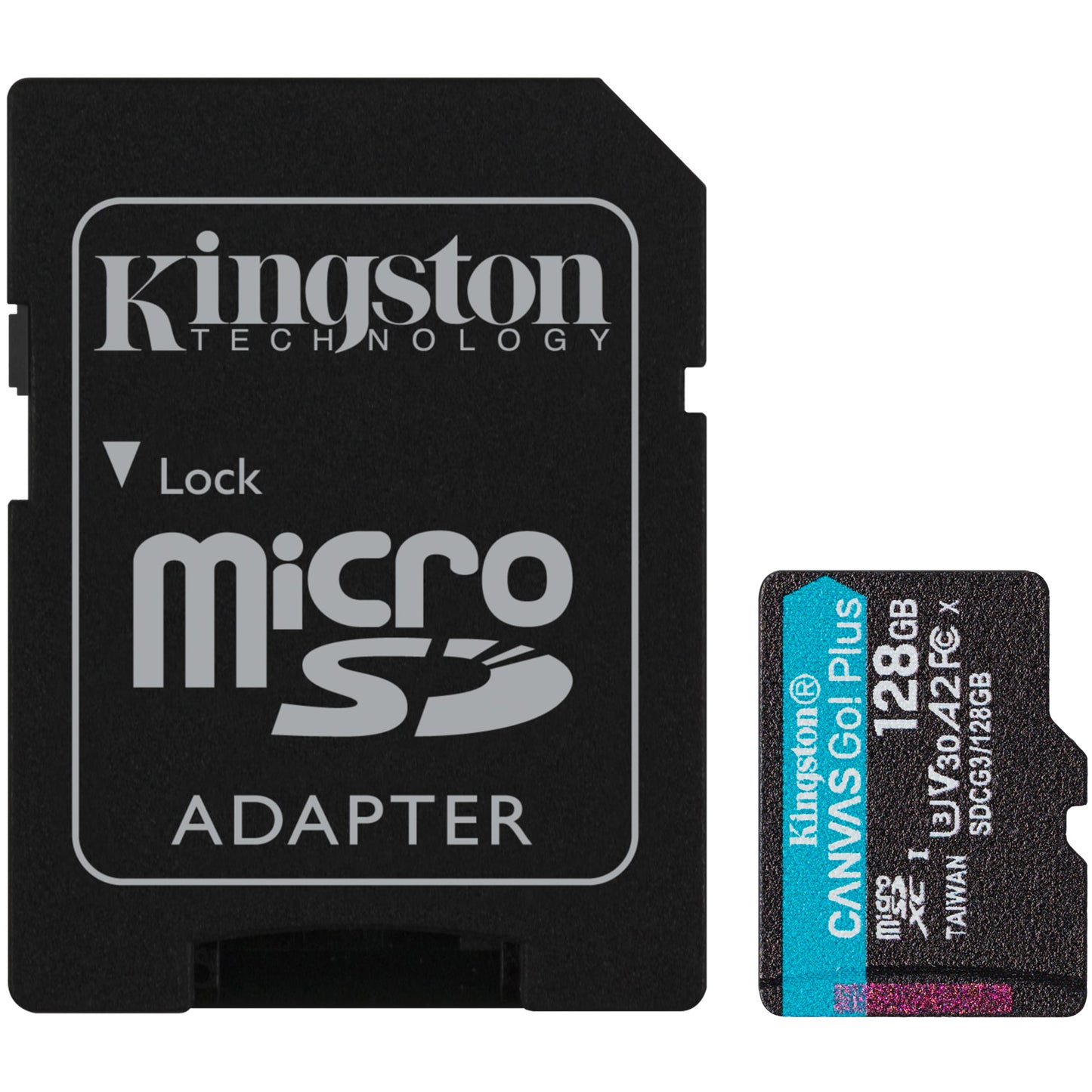 Κάρτα μνήμης microSDXC Kingston Canvas Go Plus, 128Gb, Class 10 / UHS-1 U3, με προσαρμογέα SDCG3/128GB 