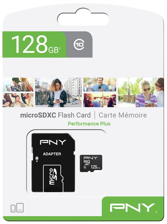 Κάρτα Μνήμης microSDXC PNY Performance Plus, 128Gb, Κλάση 10, Με Προσαρμογέα P-SDU12810PPL-GE