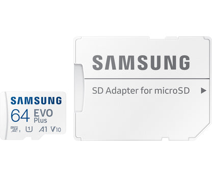 Κάρτα μνήμης microSDXC Samsung Evo Plus, 64Gb, Class 10 / UHS-1 U1, με προσαρμογέα MB-MC64KA/EU MB-MC64KA/EU