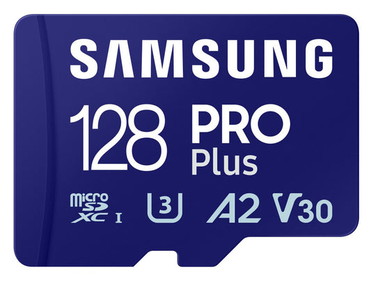 Κάρτα Μνήμης microSDXC Samsung PRO Plus, 128Gb, Κλάση 10 / UHS-1 U3, με Αναγνώστη Καρτών MB-MD128SB/WW