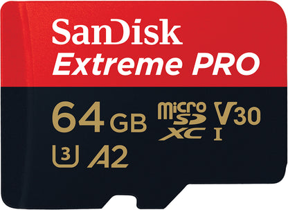 Κάρτα Μνήμης microSDXC SanDisk Extreme Pro, 64Gb, Κλάση 10 / UHS-1 U3, Με Προσαρμογέα SDSQXCU-064G-GN6MA