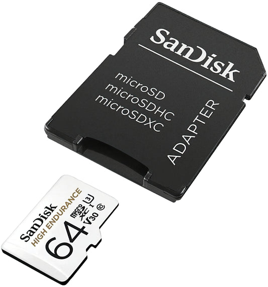 Κάρτα Μνήμης microSDXC SanDisk High Endurance, 64Gb, Κλάση 10 / UHS-1 U3, Με Προσαρμογέα SDSQQNR-064G-GN6IA