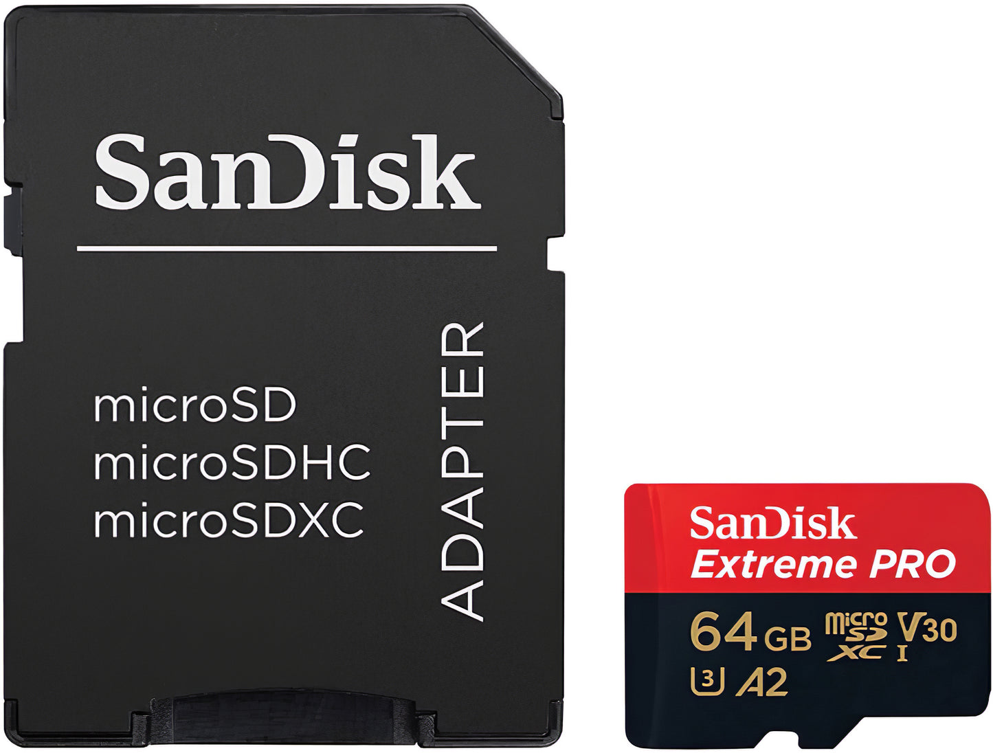 Κάρτα Μνήμης microSDXC SanDisk Extreme Pro, 64Gb, Κλάση 10 / UHS-1 U3, Με Προσαρμογέα SDSQXCU-064G-GN6MA