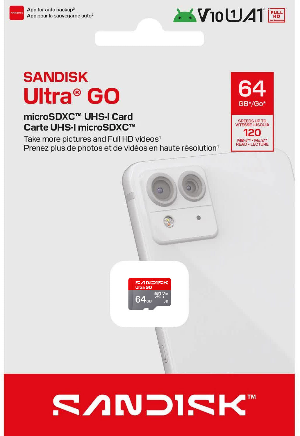 Κάρτα Μνήμης microSDXC SanDisk Ultra GO Android A1, 64Gb, Κατηγορία 10 / UHS-1 U1 SDSQUGN-064G-GN6MN