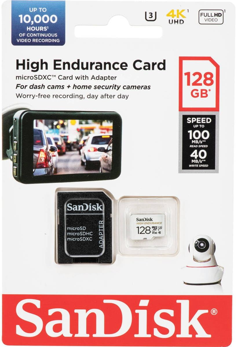 Κάρτα Μνήμης microSDXC SanDisk High Endurance, 128Gb, Κλάση 10 / UHS-1 U3, Με Προσαρμογέα SDSQQNR-128G-GN6IA