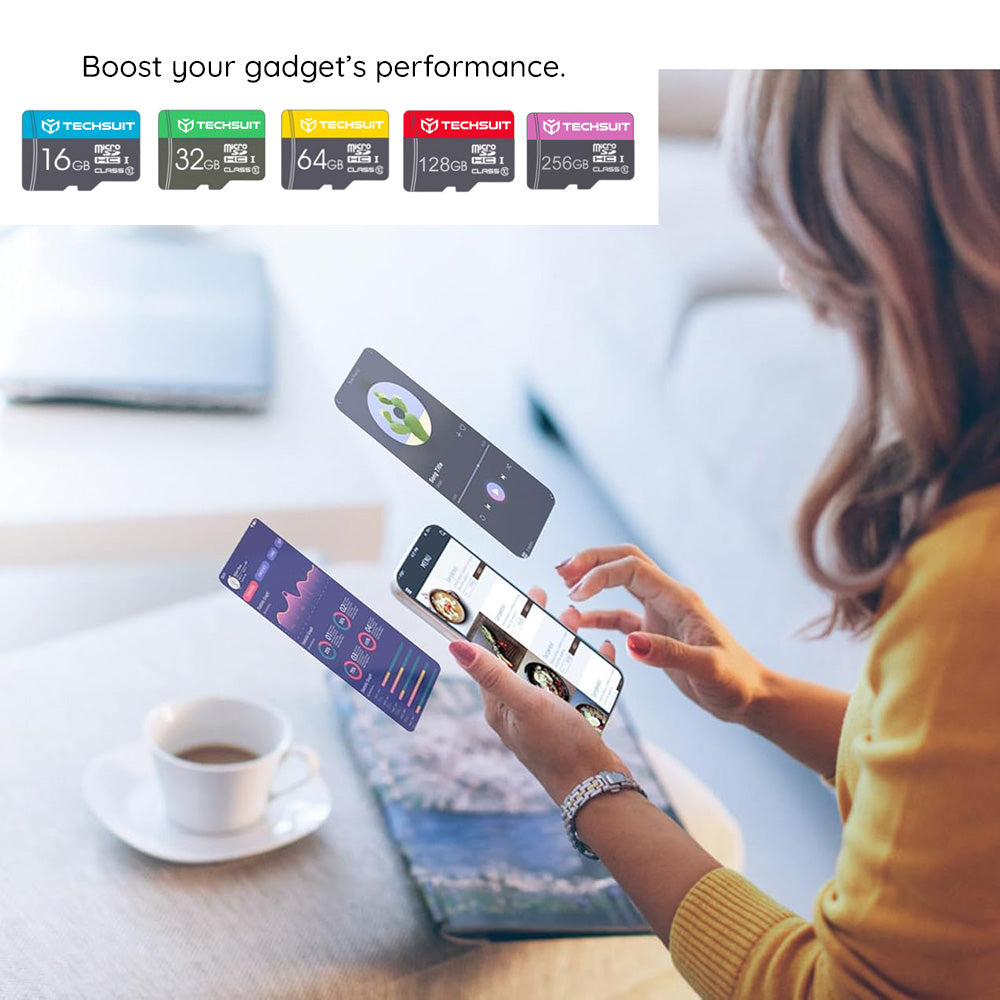 Κάρτα Μνήμης microSDXC Techsuit THCM26, 128Gb, Κατηγορία 10, Με Αντάπτορα