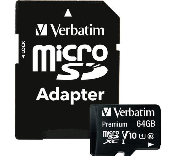 Κάρτα Μνήμης microSDXC Verbatim, 64Gb, Κλάση 10 / UHS-1 U1, Με Προσαρμογέα