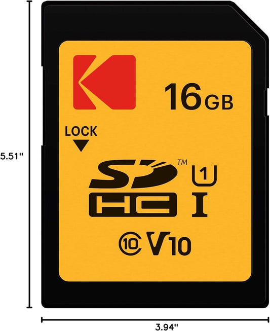 Κάρτα Μνήμης SDHC Kodak Premium Performance, 16Gb, Κλάση 10 / UHS-1 U1 EKMSD16GHC10K