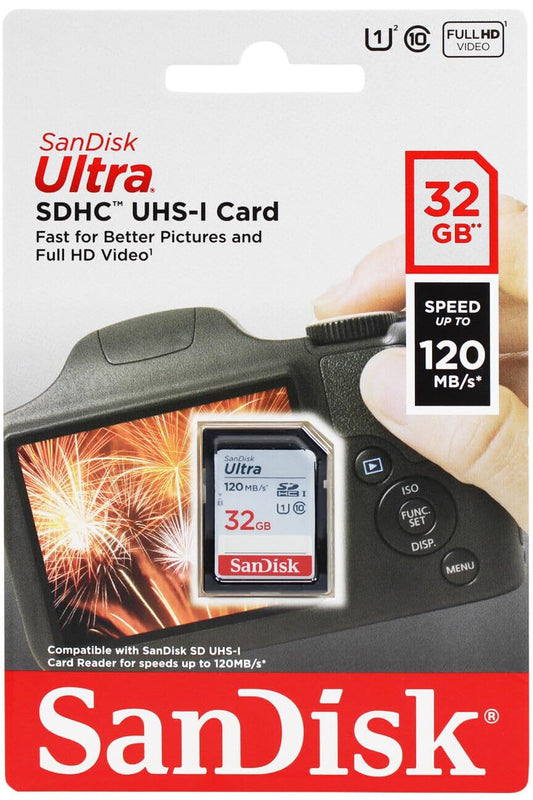 Κάρτα Μνήμης SDHC SanDisk Ultra, 32Gb, Κλάση 10 / UHS-1 U1 SDSDUN4-032G-GN6IN