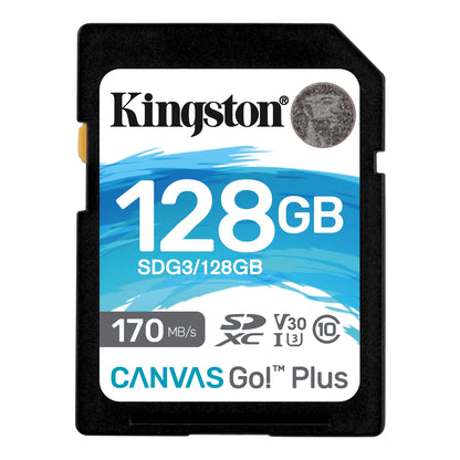 Κάρτα μνήμης SDXC Kingston Canvas Go Plus, 128Gb, Class 10 / UHS-1 U3 SDG3/128GB