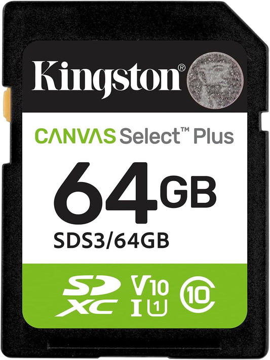 Κάρτα Μνήμης SDXC Kingston Canvas Select Plus, 64Gb, Κλάση 10 / UHS-1 U1 SDS3/64GB