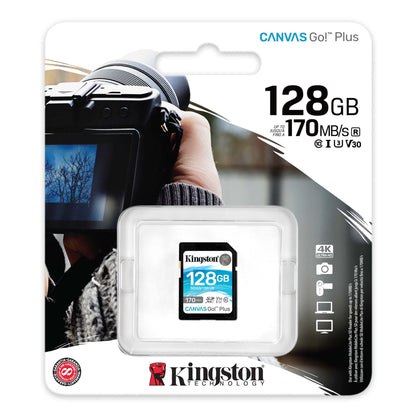 Κάρτα μνήμης SDXC Kingston Canvas Go Plus, 128Gb, Class 10 / UHS-1 U3 SDG3/128GB