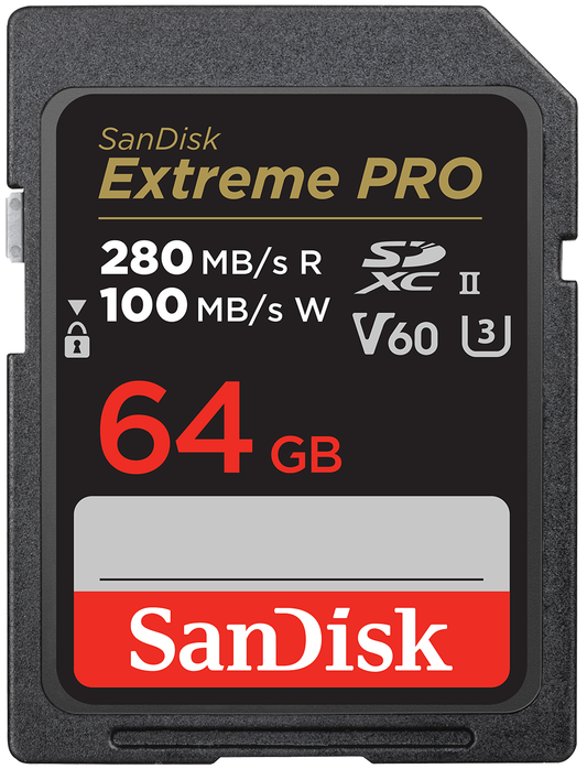 Κάρτα Μνήμης SDXC SanDisk Extreme Pro, 64Gb, Κατηγορία 10 / UHS-2 U3 SDSDXEP-064G-GN4IN