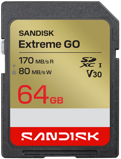 Κάρτα Μνήμης SDXC SanDisk Extreme Go, 64Gb, Κατηγορία 10 / UHS-1 U1 SDSDXGN-064G-GNCIN