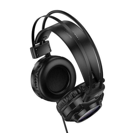 Ακουστικά Gaming 3.5mm HOCO W110, RGB, Μαύρα
